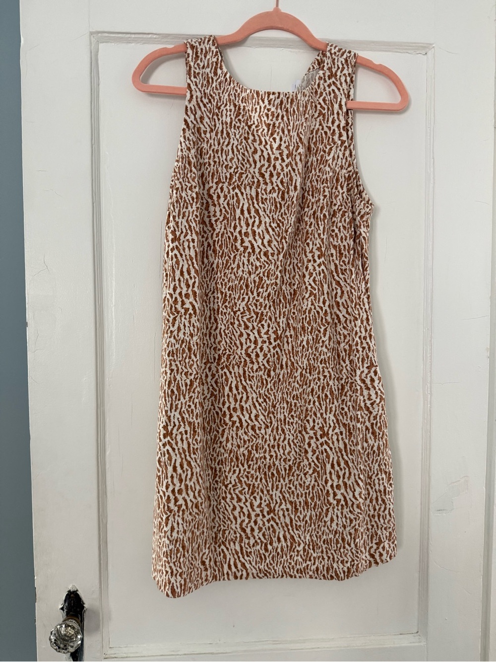 Old Navy Brown and Cream Printed Sleeveless Shift Dress